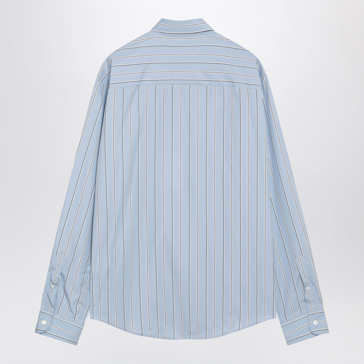 Ami Paris Light Blue Striped Ami De Coeur Shirt Men AMI PARIS