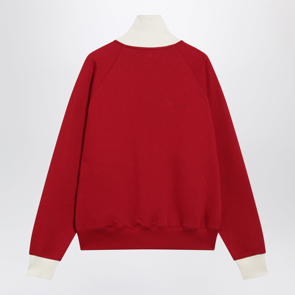 Ami Paris Ami De Coeur Zip-Up Sweatshirt In Cotton, Red/Ivory Women AMI PARIS
