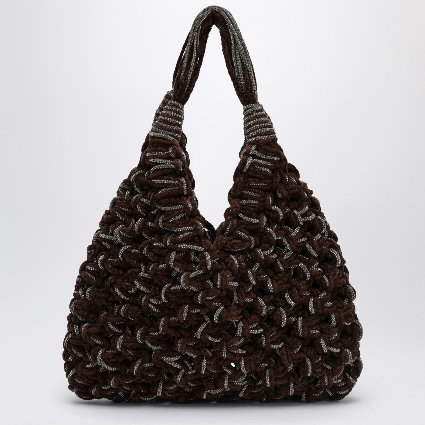Hibourama Vannifique Crystal Bag In Brown Velvet Women Hibourama
