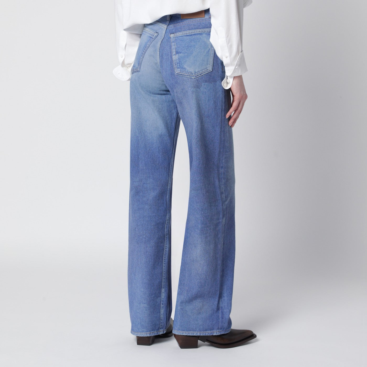 Our Legacy Wata Cut Jeans With Aurora Blue Digital Print Women OUR LEGACY