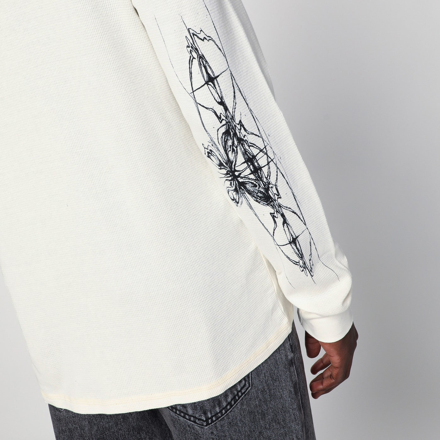 Basketcase Gallery White Cotton Crewneck Sweater Men Basketcase Gallery