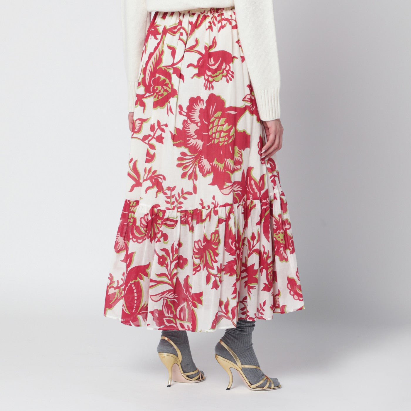Etro White Skirt With Floral Print Women ETRO