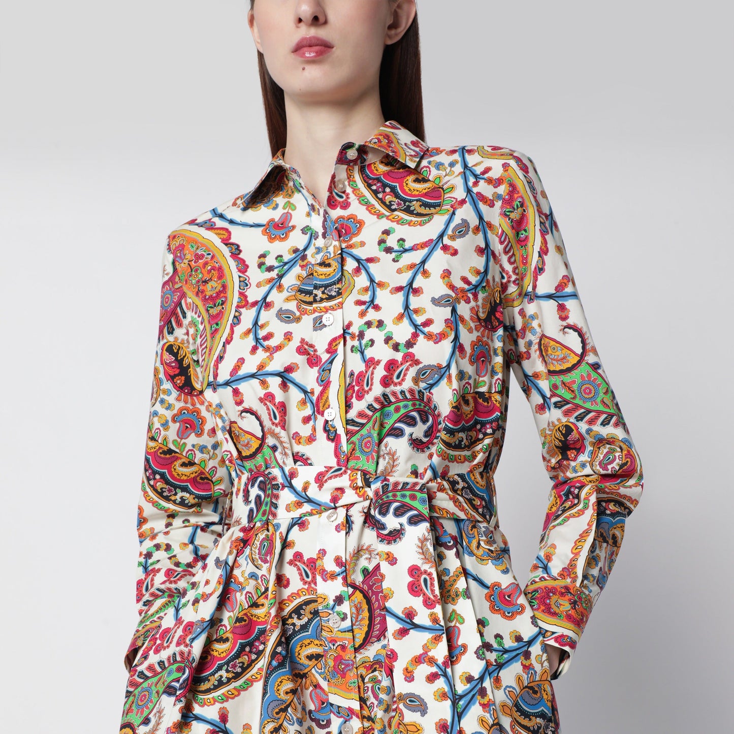 Etro Midi Cotton Dress With Paisley Print Women ETRO