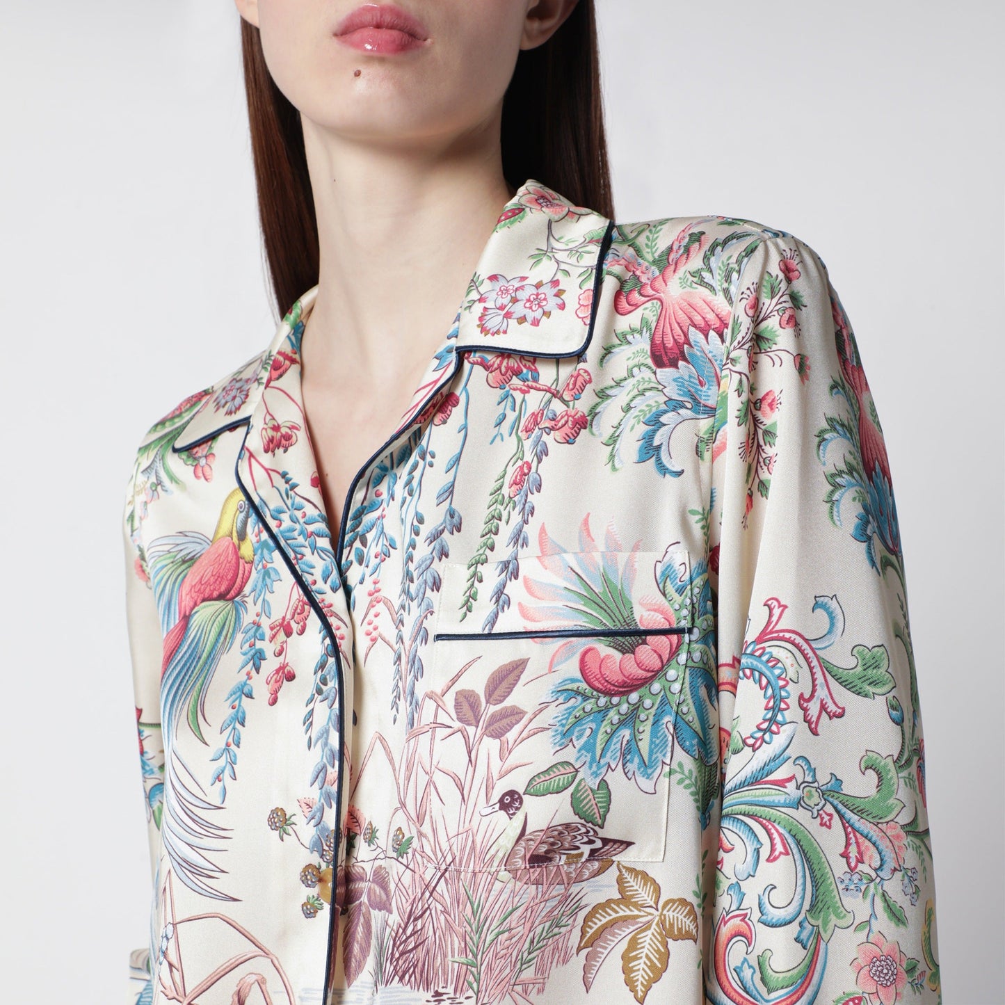 Etro Floral Print Shirt In Fluid Twill Women ETRO