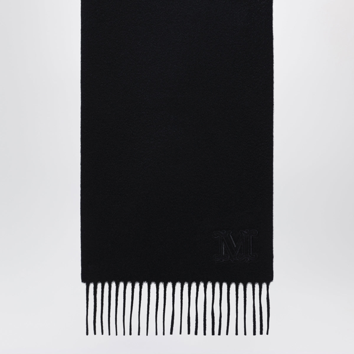 Max Mara Cashmere Stole With Monogram Embroidery In Black Women MAX MARA