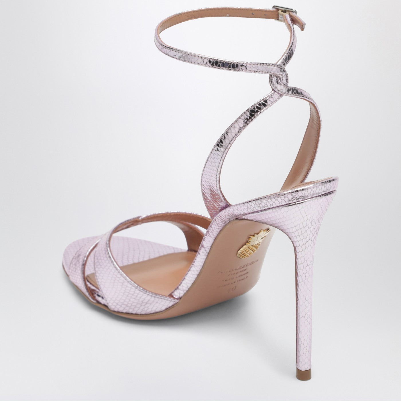 Aquazzura You And I Sandals In Light Blue Metallic Leather Women AQUAZZURA