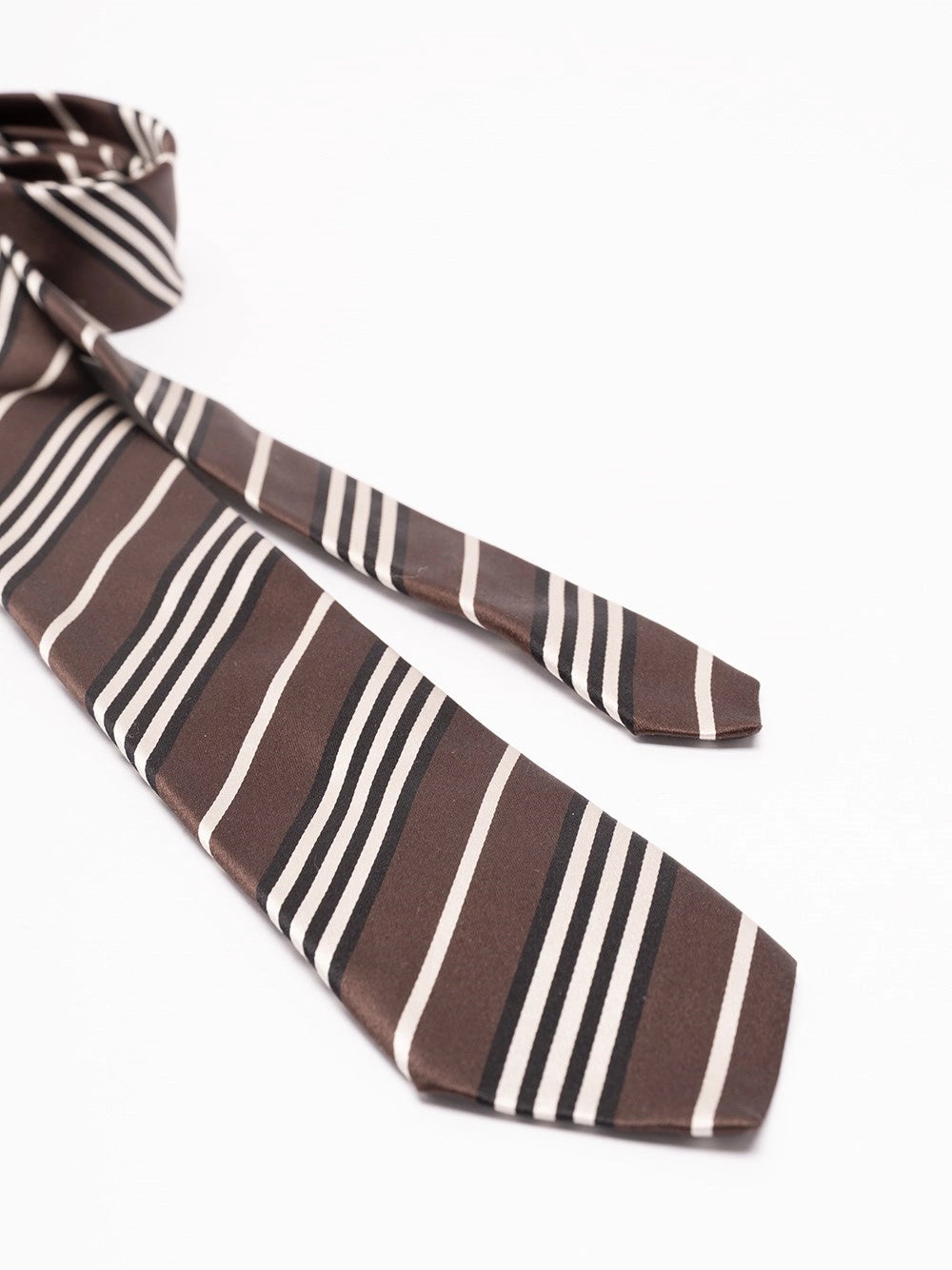 Saint Laurent Men Striped Tie In Silk