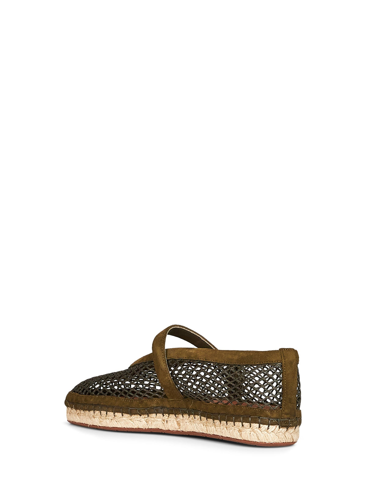 Alaïa Women Camouflage Green Fishnet And Suede Espadrilles ALAIA