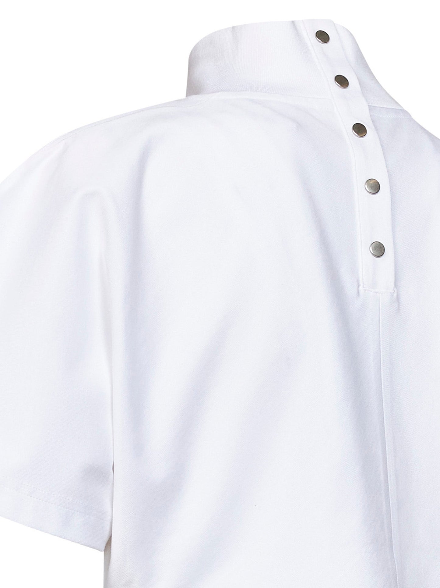 Alaïa Women White Cotton Jersey Cropped T-Shirt ALAIA