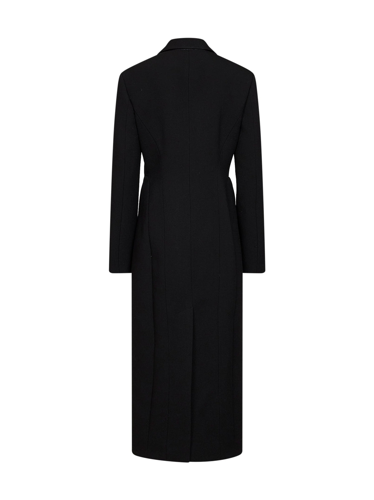 Alaïa Women Black Wool Crêpe Double-Breasted Tailored Coat ALAIA