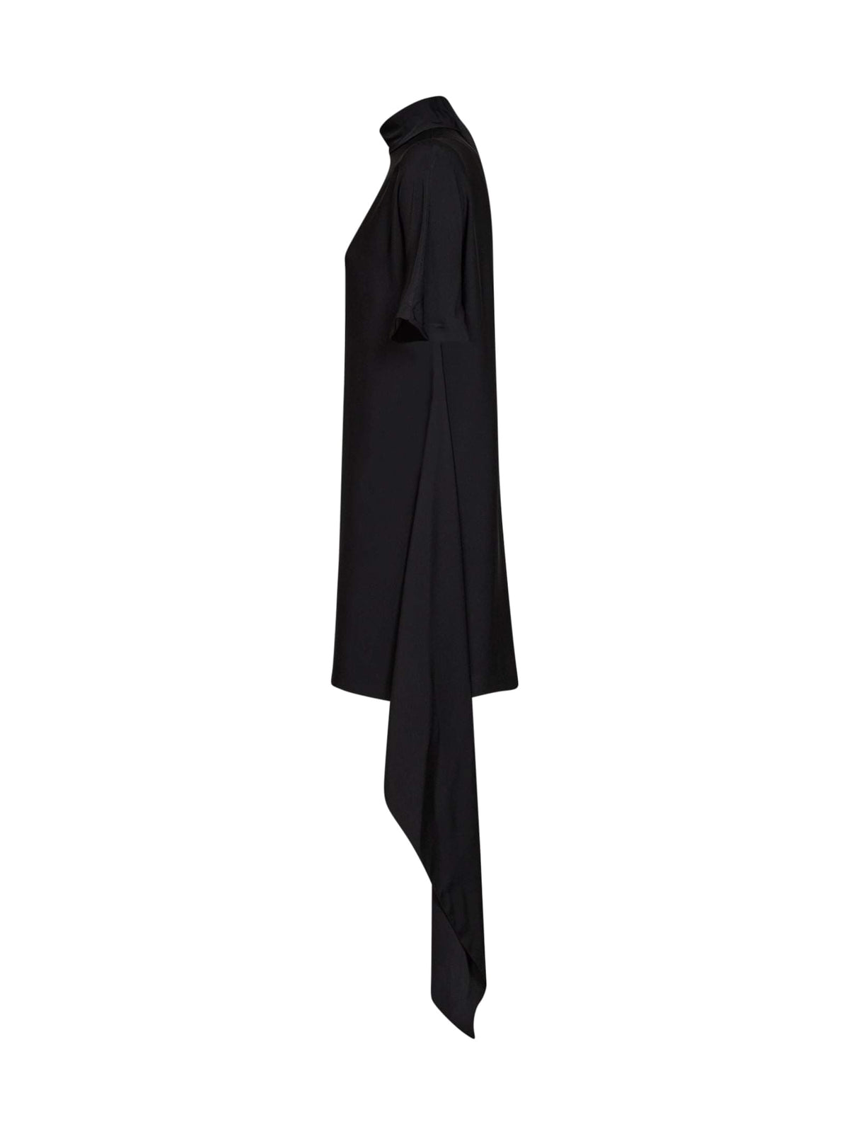 Alaïa Women Black Viscose Asymmetric T-Shirt Mini Dress ALAIA