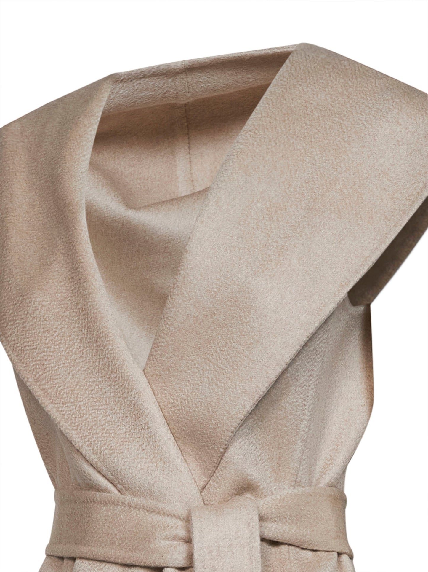 Alaïa Women Beige Double-Face Cashmere Hooded And Belted Jacket ALAIA