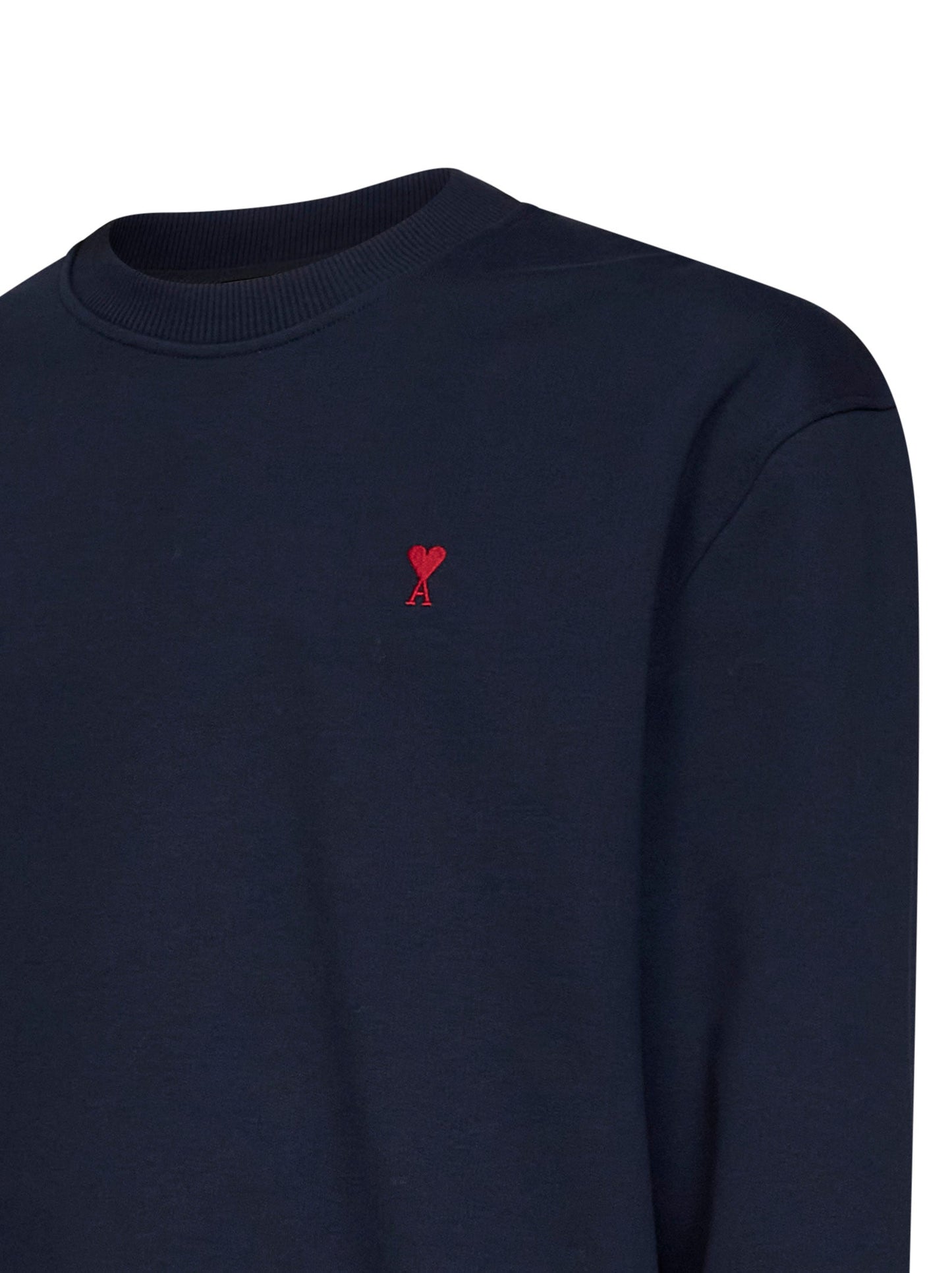 Ami Paris Men Midnight Blue Cotton Ami De Cœur Sweatshirt AMI PARIS