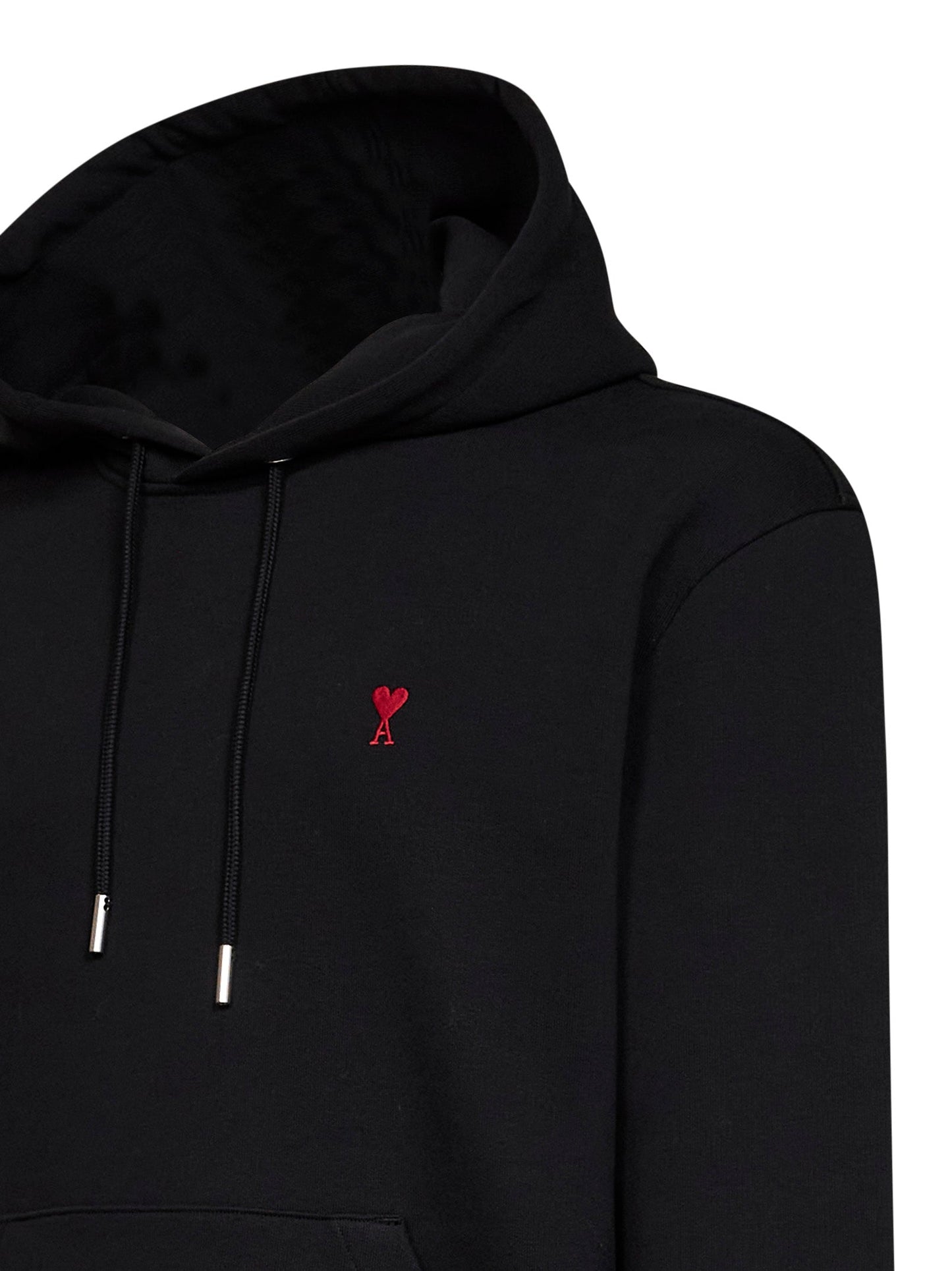 Ami Paris Men Black Cotton Ami De Cœur Hoodie AMI PARIS
