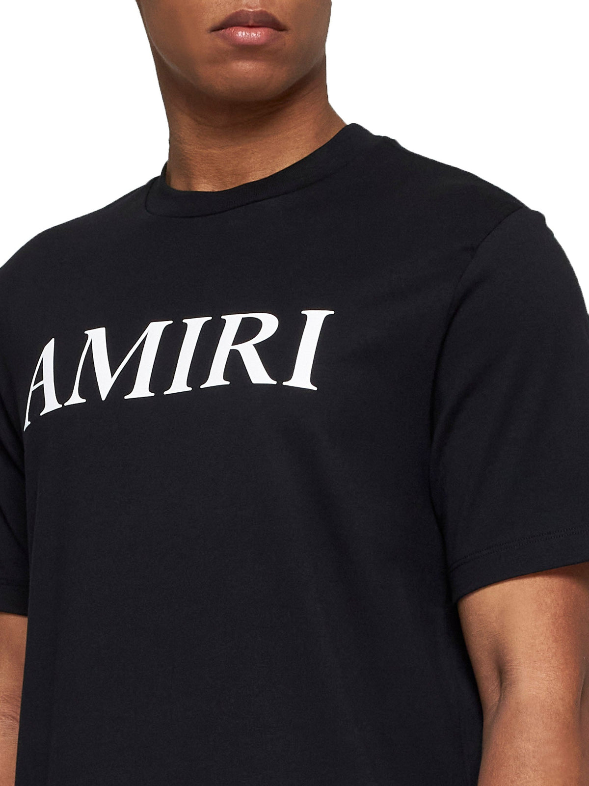 Amiri Men Black T-Shirt With Logo Lettering Print In Cotton AMIRI