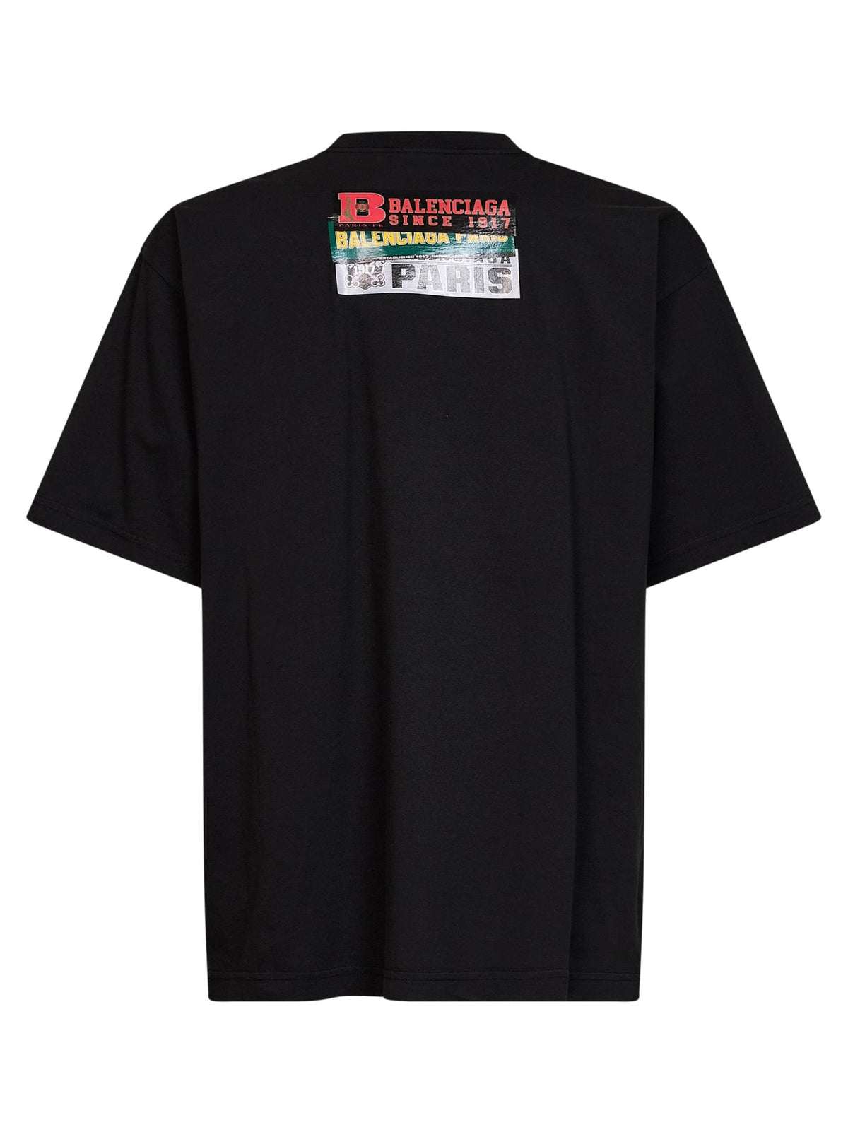 Balenciaga Men Black Bumper Stickers Medium Fit T-Shirt BALENCIAGA