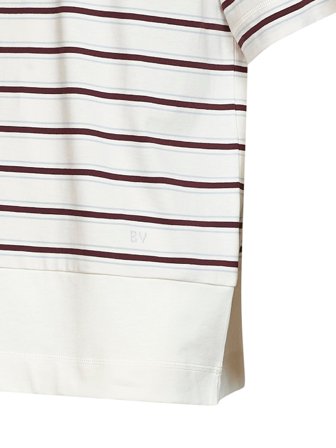 Bottega Veneta Men White Striped Cotton Layered T-Shirt BOTTEGA VENETA