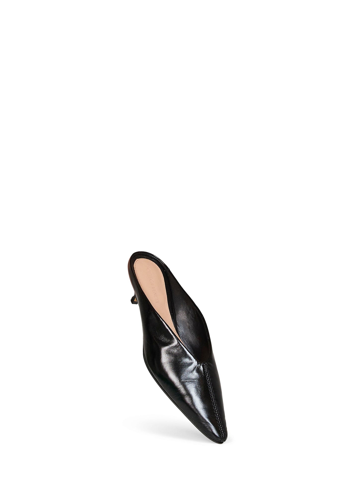 Bottega Veneta Women Black Shiny Leather Vesta Mule Pumps BOTTEGA VENETA