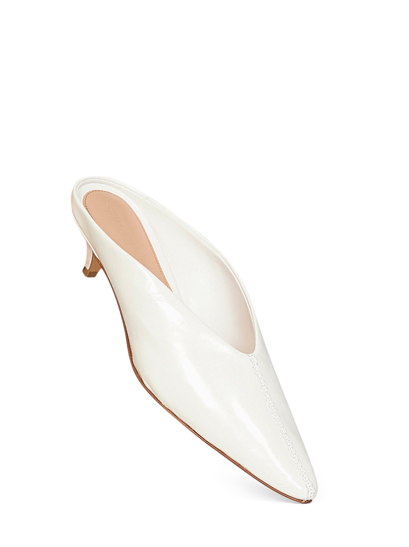 Bottega Veneta Women Alabaster Shiny Leather Vesta Mule Pumps BOTTEGA VENETA