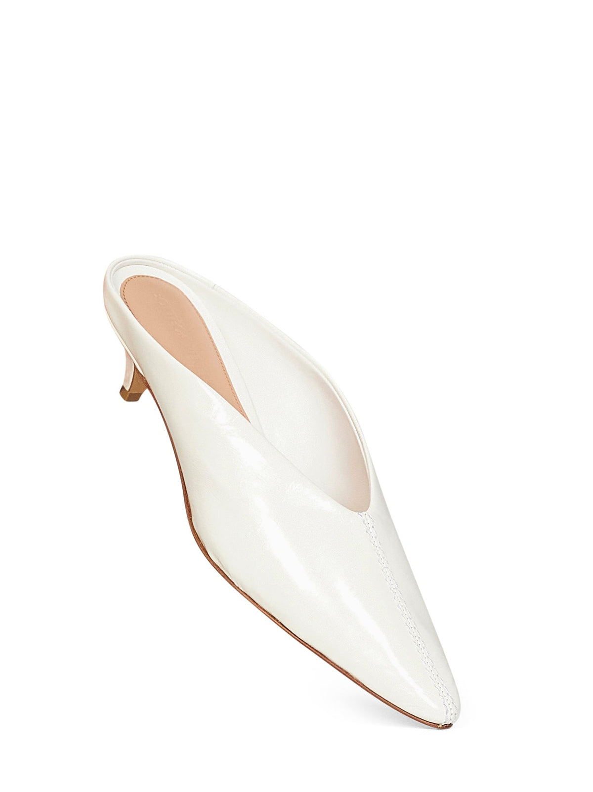 Bottega Veneta Women Alabaster Shiny Leather Vesta Mule Pumps BOTTEGA VENETA