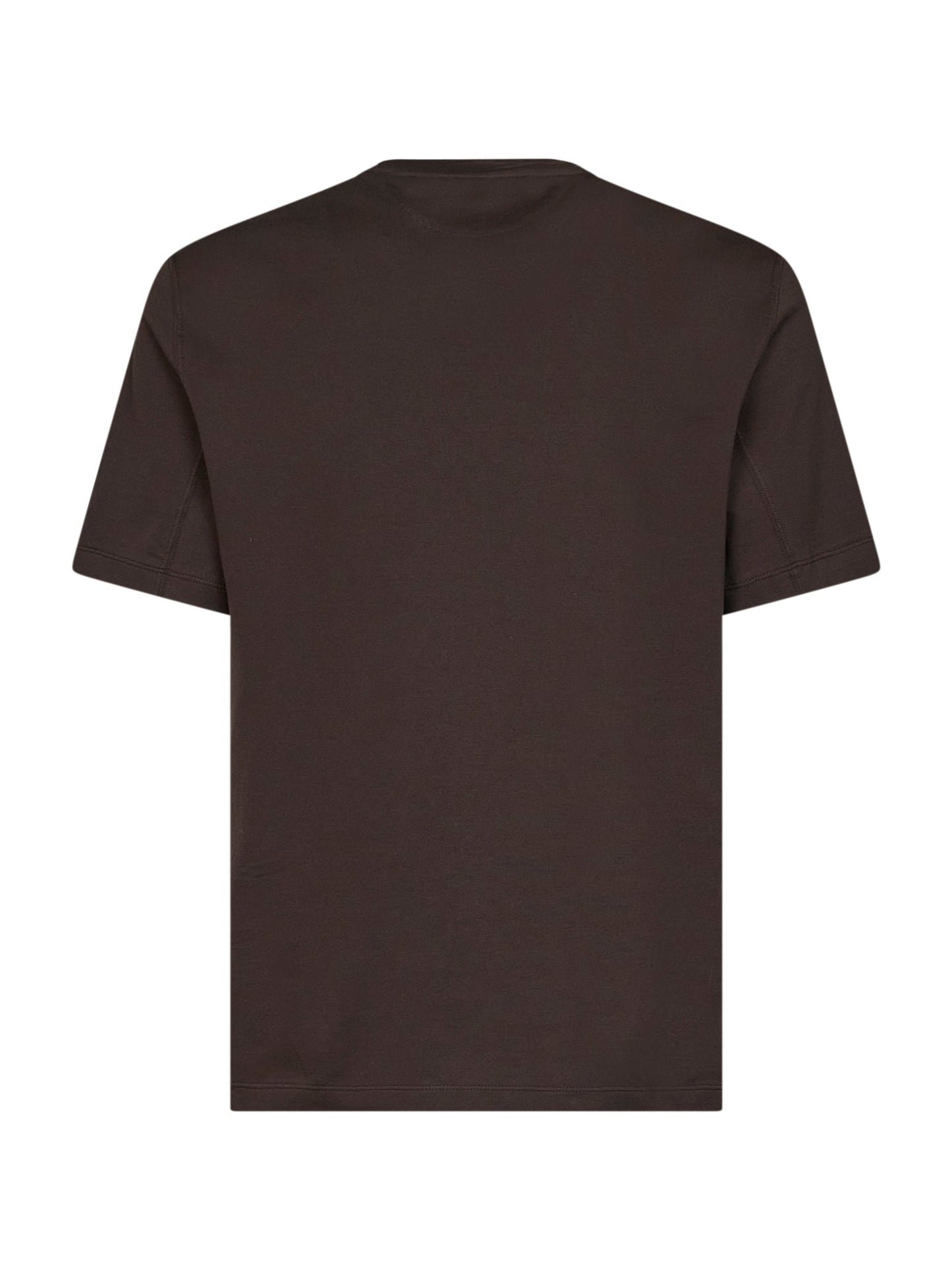 Brunello Cucinelli Men Dark Brown Cotton Jersey Logo Crewneck T-Shirt BRUNELLO CUCINELLI