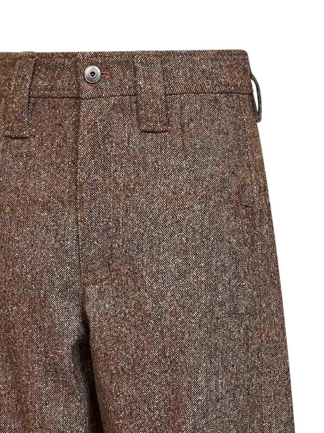 Brunello Cucinelli Women Cappuccino Donegal Baggy Trousers With Monili BRUNELLO CUCINELLI