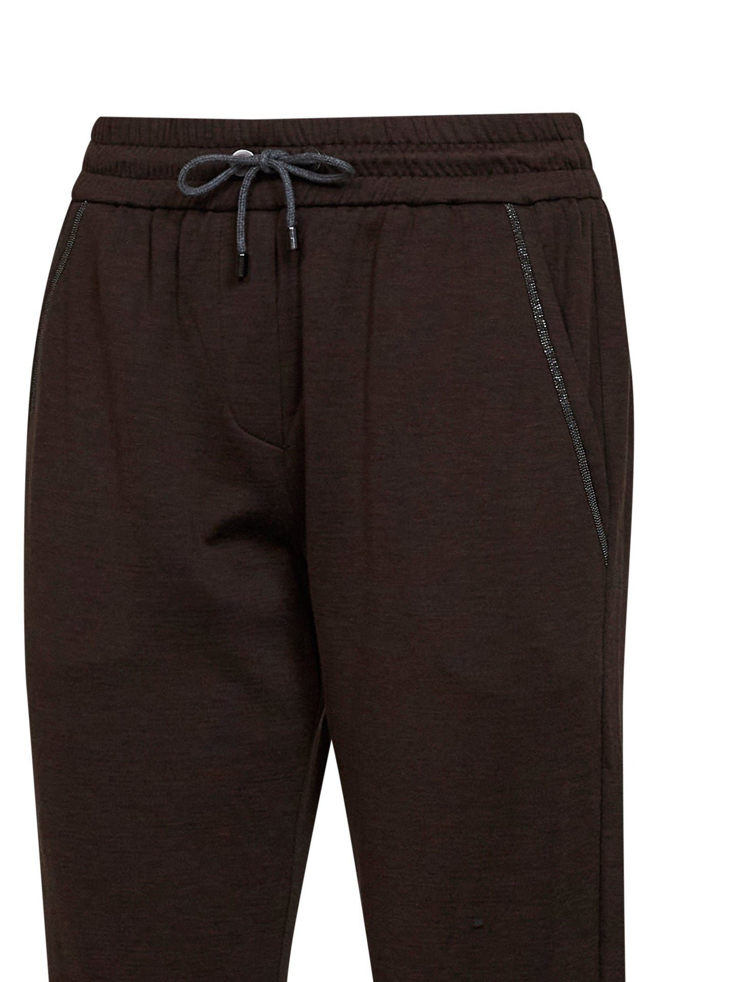 Brunello Cucinelli Women Brown Shiny Pocket Detail Trousers BRUNELLO CUCINELLI
