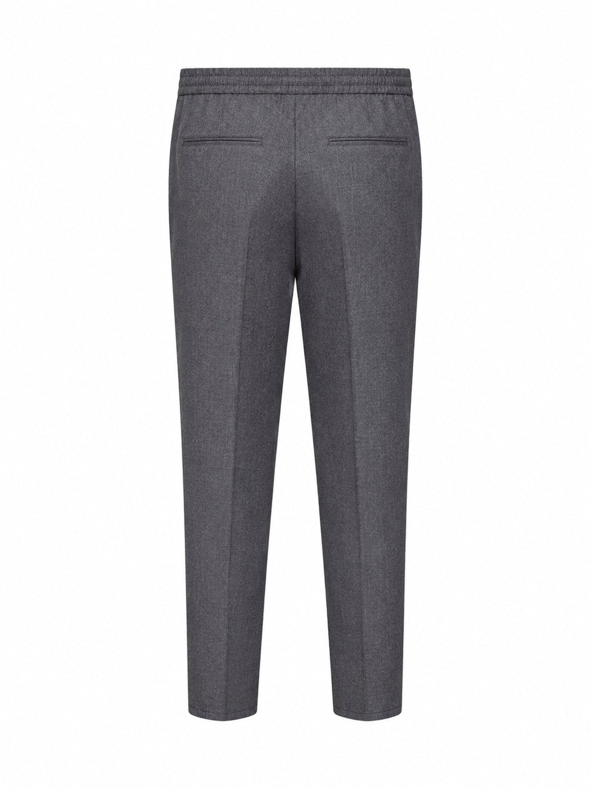 Brunello Cucinelli Men Medium Grey Virgin Wool Drawstring Trousers BRUNELLO CUCINELLI