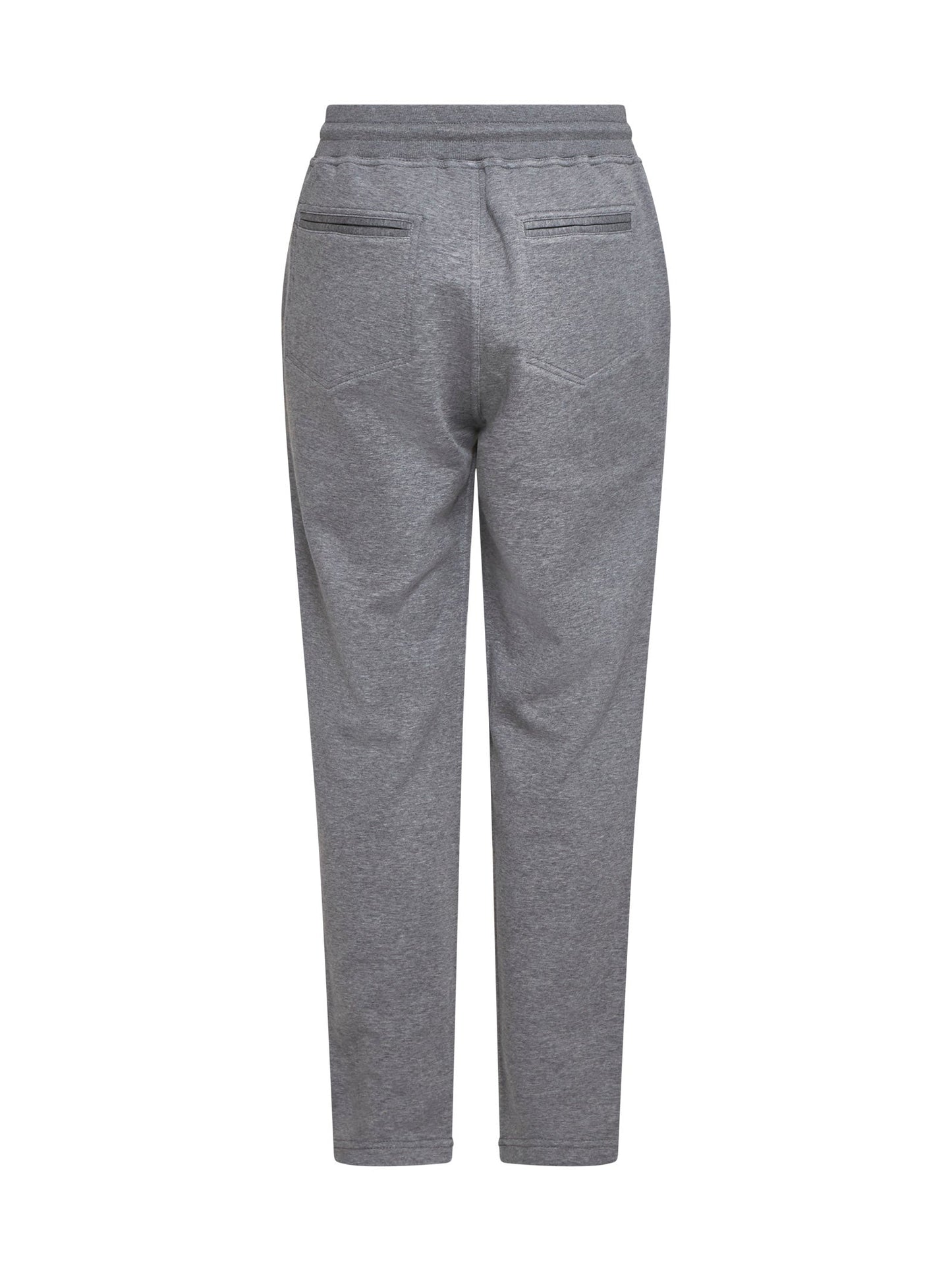 Brunello Cucinelli Men Dark Grey Fleece Jogging Trousers BRUNELLO CUCINELLI