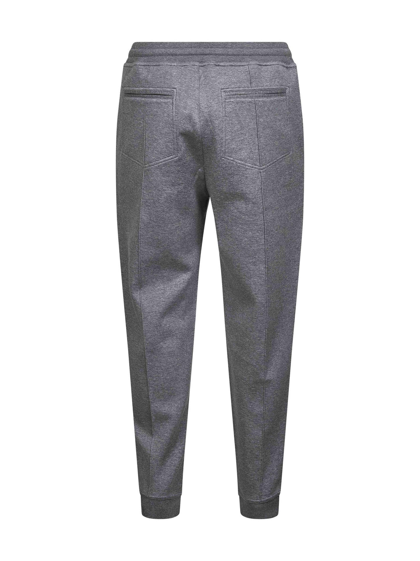 Brunello Cucinelli Men Grey Double Fleece Jogger Trousers BRUNELLO CUCINELLI