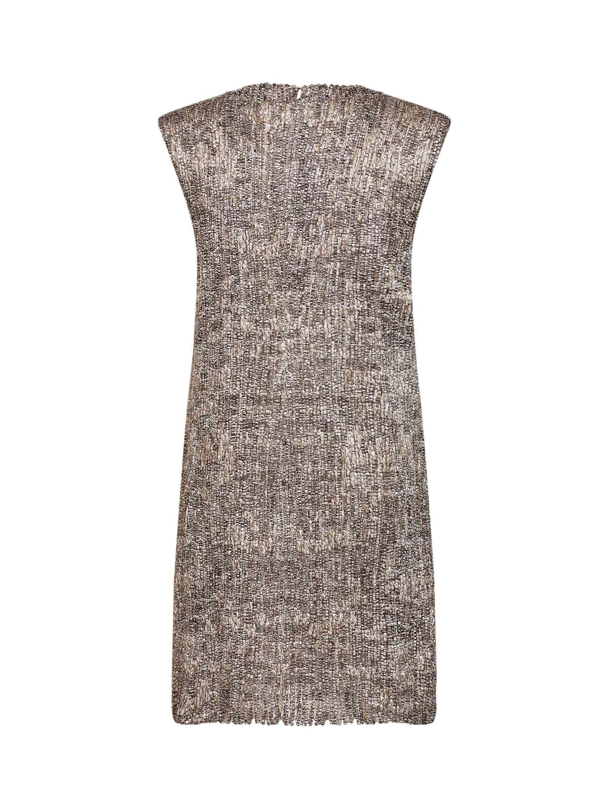Brunello Cucinelli Women Silver Dazzling Craquelé Embroidery Mini Dress BRUNELLO CUCINELLI