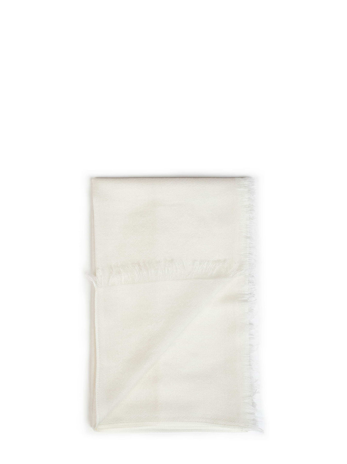 Brunello Cucinelli Women Ivory Cashmere And Silk Scarf BRUNELLO CUCINELLI