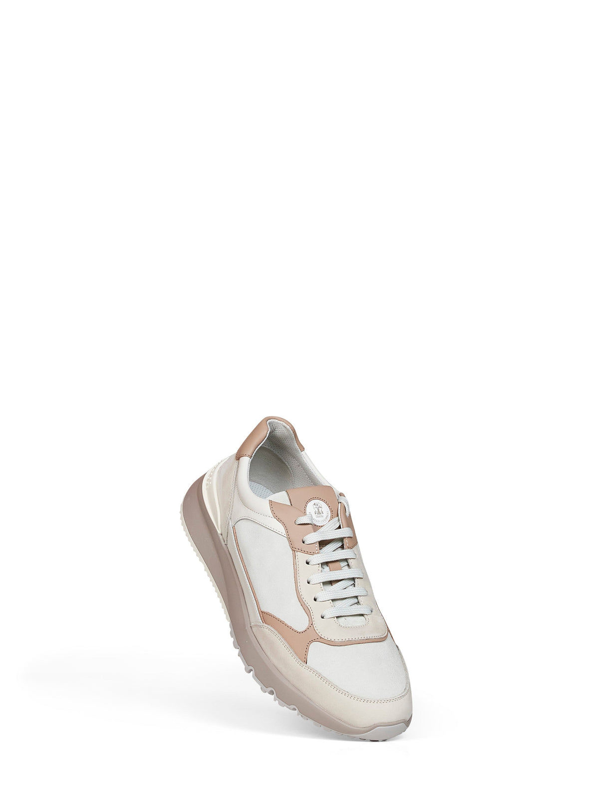 Brunello Cucinelli Men White Nubuck And Suede Sneakers BRUNELLO CUCINELLI