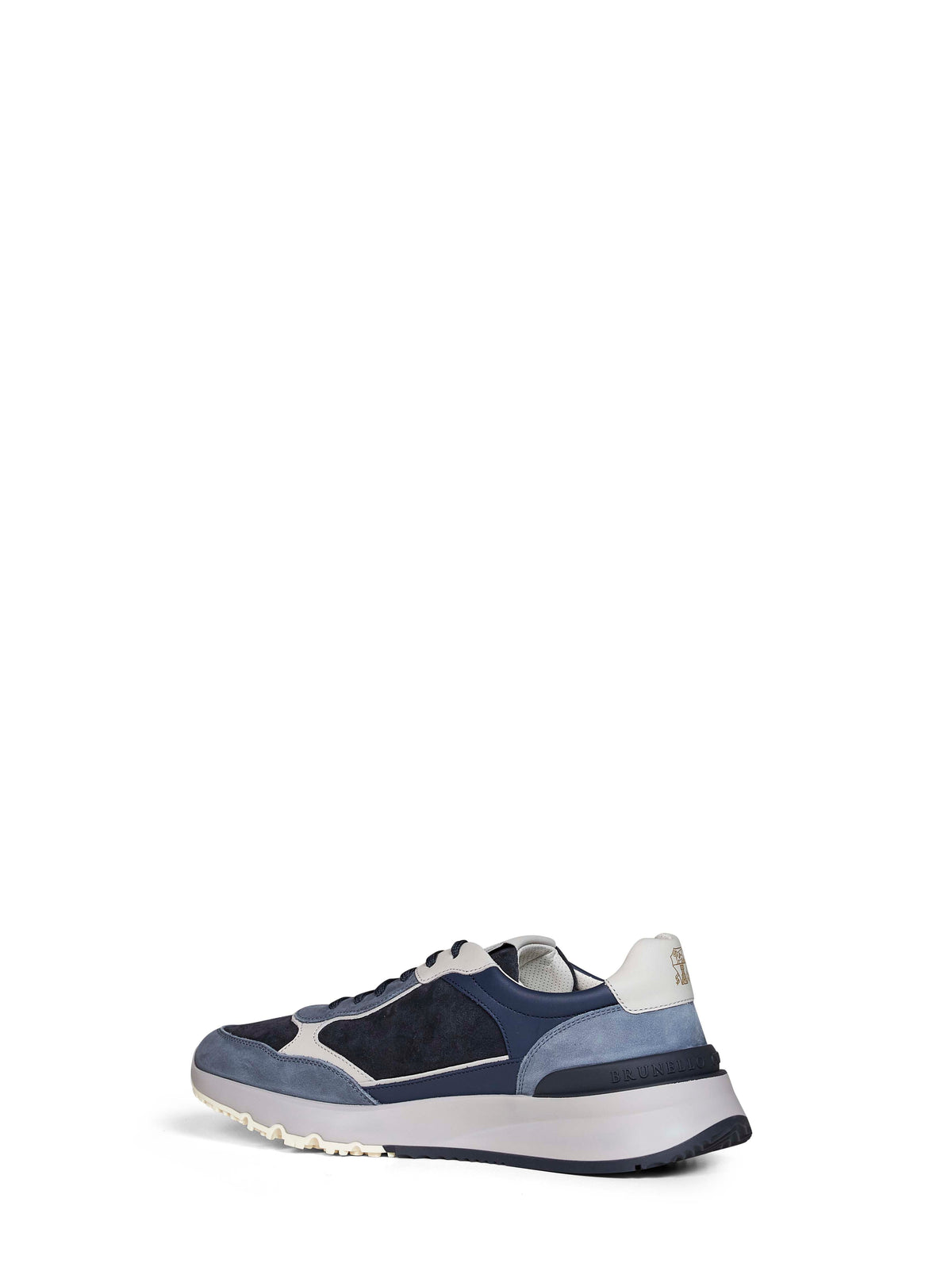 Brunello Cucinelli Men Blue Nubuck And Suede Sneakers BRUNELLO CUCINELLI