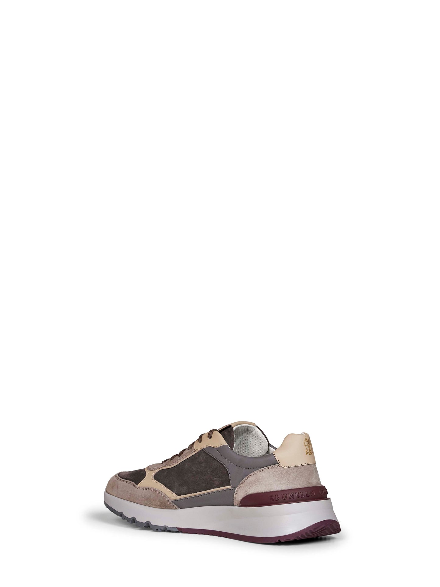 Brunello Cucinelli Men Anthracite Nubuck And Suede Sneakers BRUNELLO CUCINELLI