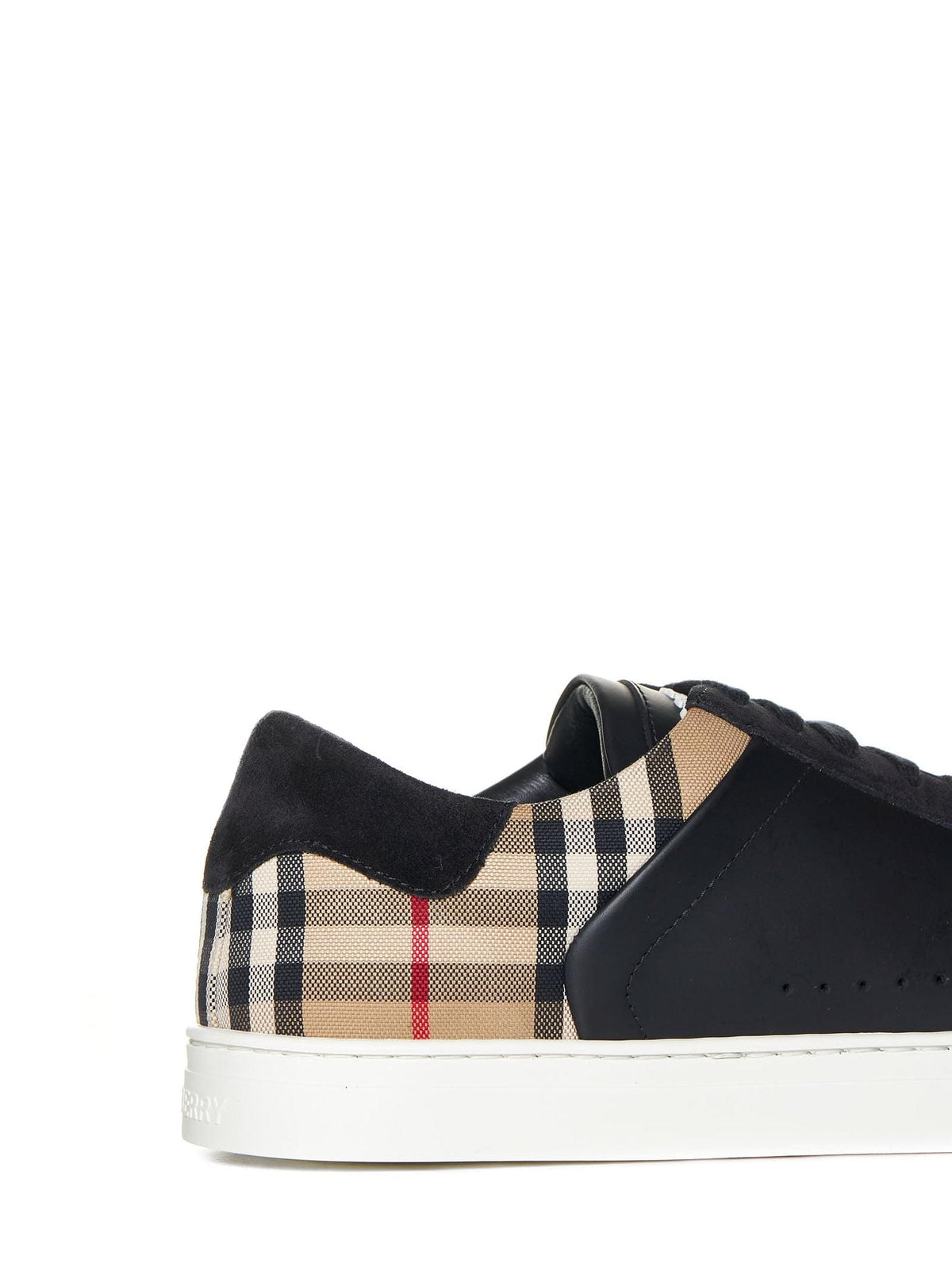 Burberry Men Stevie Check Canvas And Leather Sneakers By Burberry BURBERRY