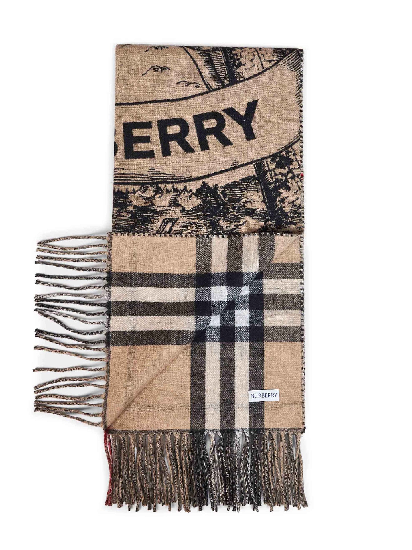 Burberry Women Archive Beige Gallant Knight Cashmere Scarf BURBERRY