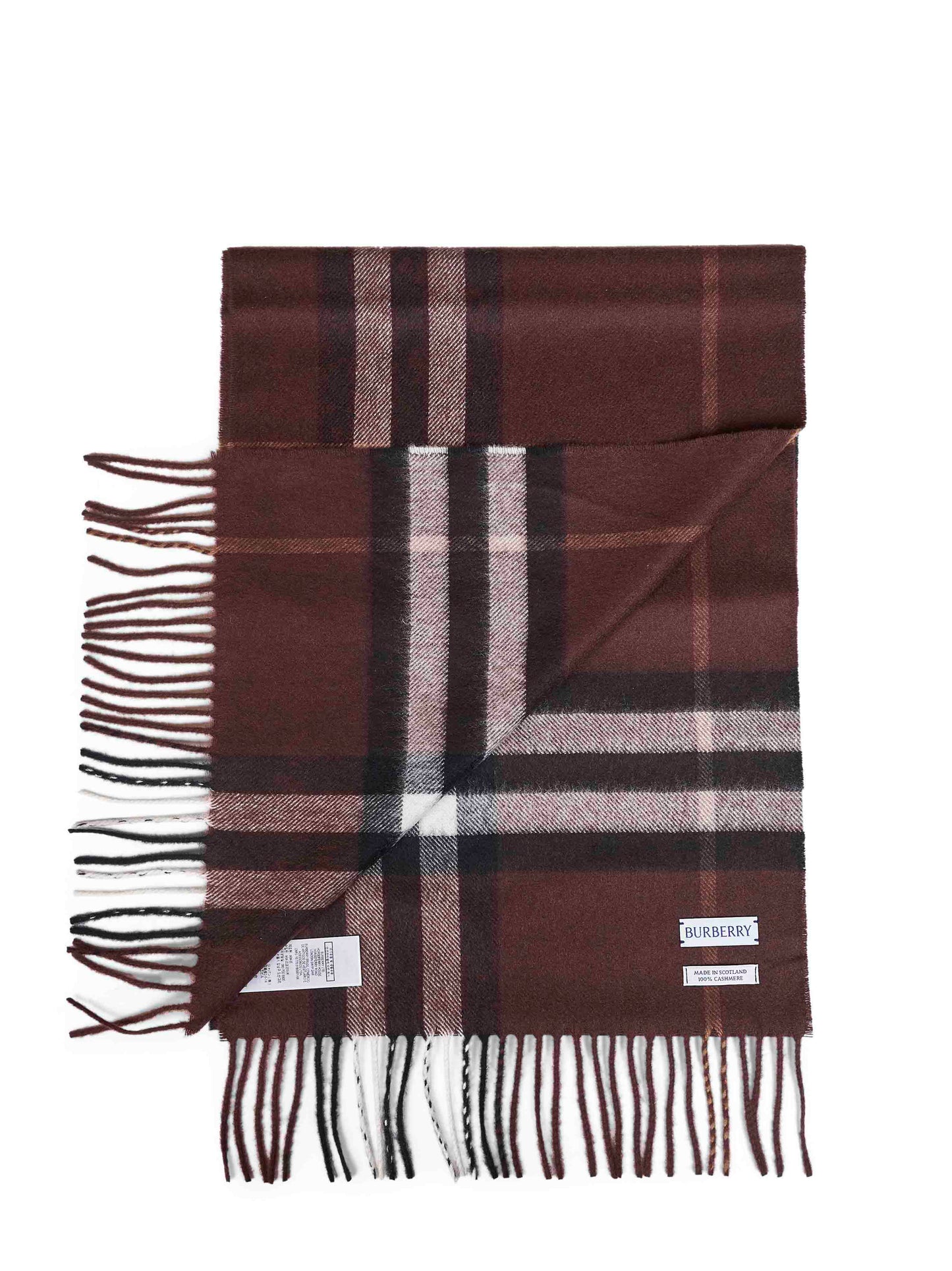 Burberry Women Treacle Brown Check Cashmere Scarf BURBERRY