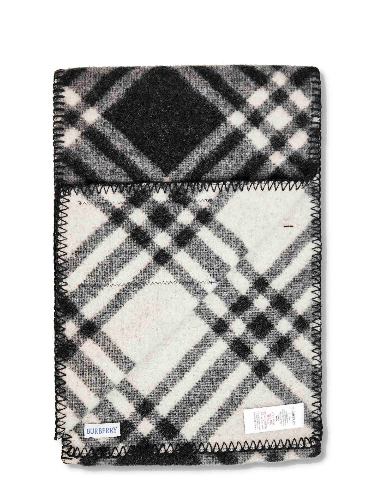 Burberry Women Black Check Wool Scarf BURBERRY
