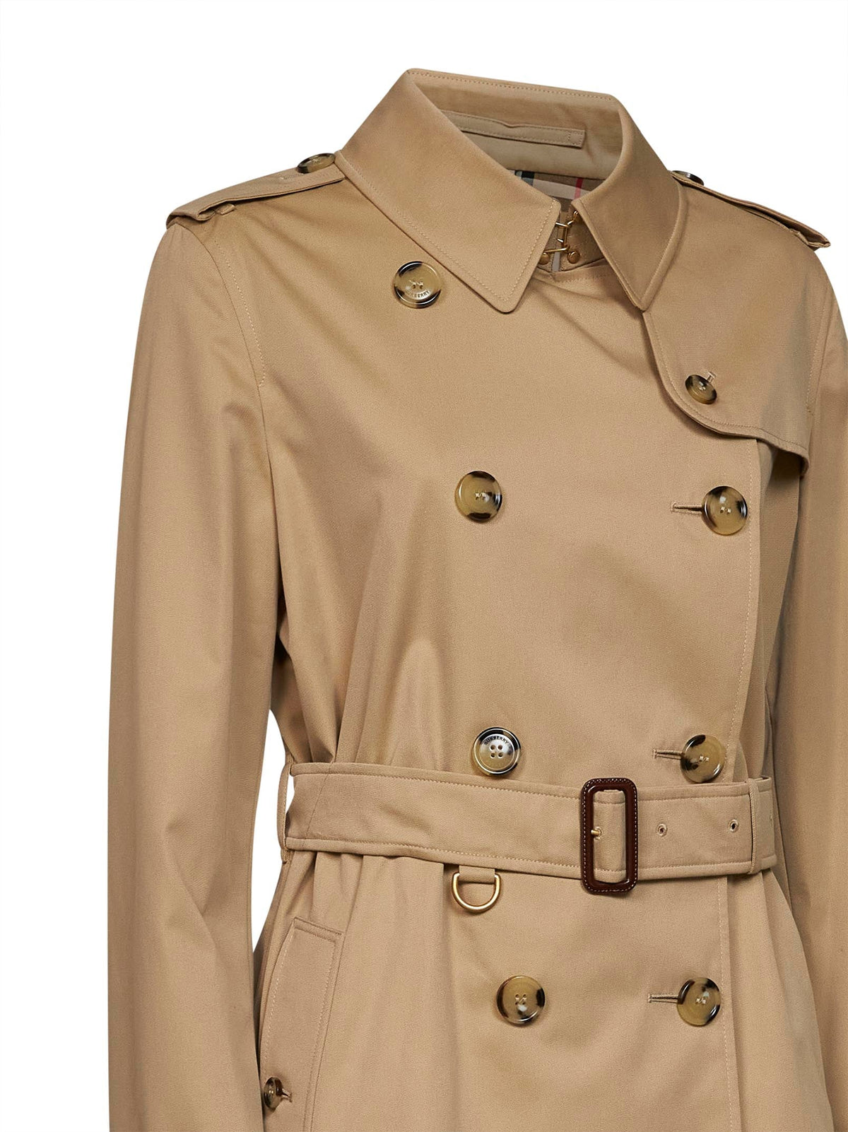 Burberry Women Honey Beige Heritage Kensington Short Trench Coat BURBERRY