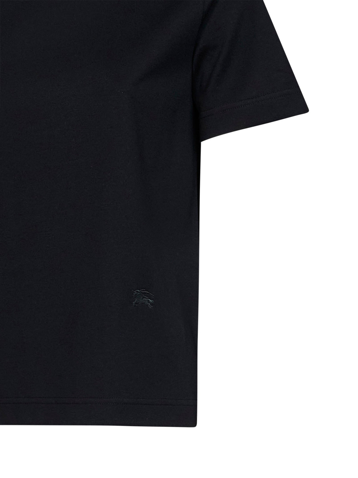 Burberry Women Black Cotton T-Shirt With Check Ties BURBERRY