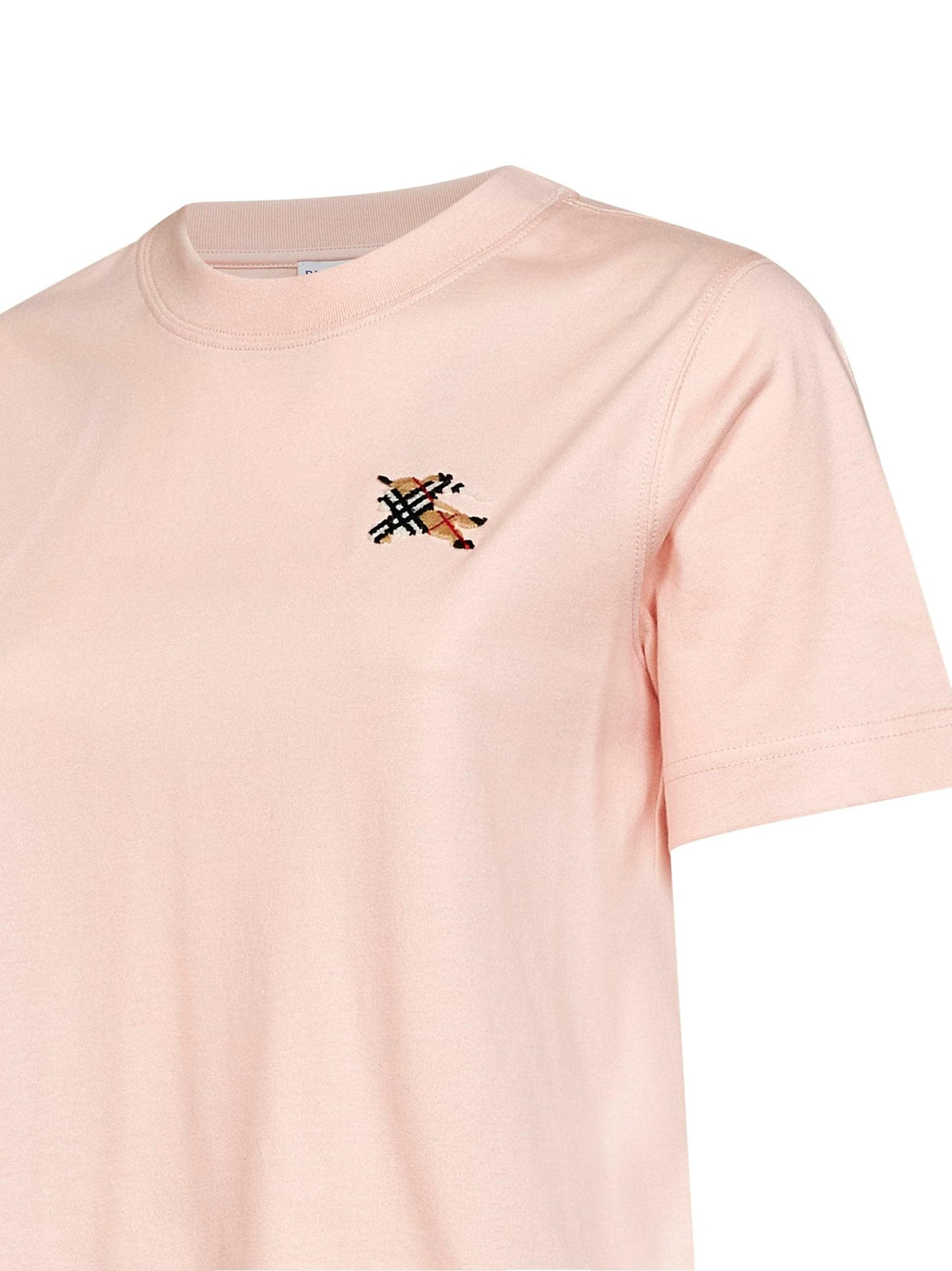 Burberry Women Pink Cotton T-Shirt With Knight Check BURBERRY