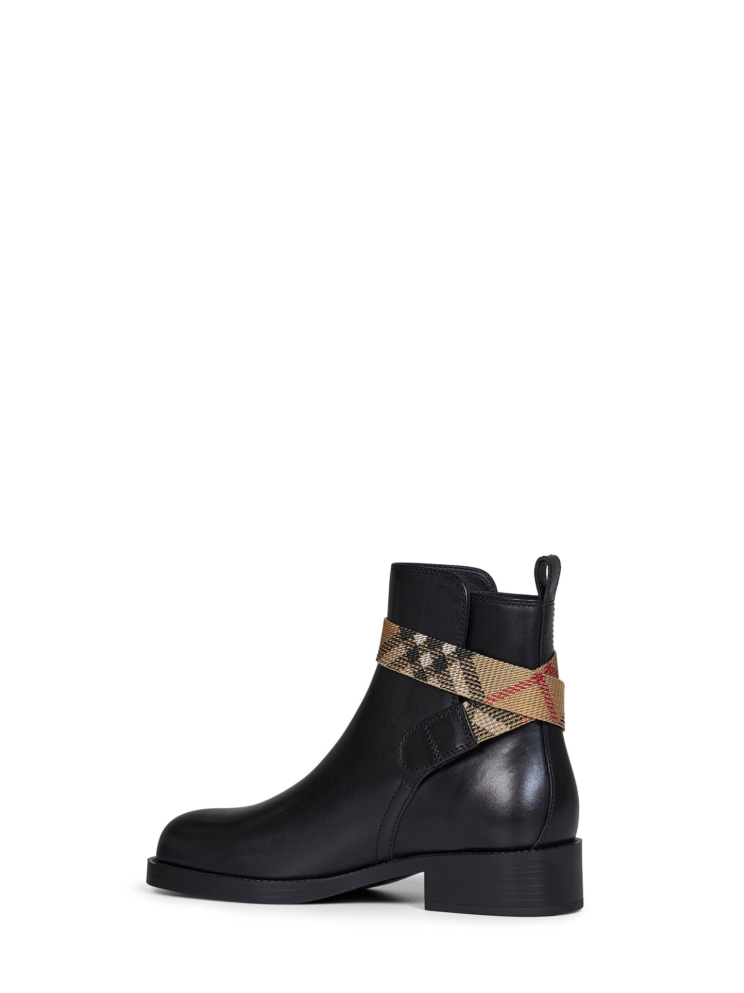 Burberry Women Black Leather Huntley Ankle Boots BURBERRY