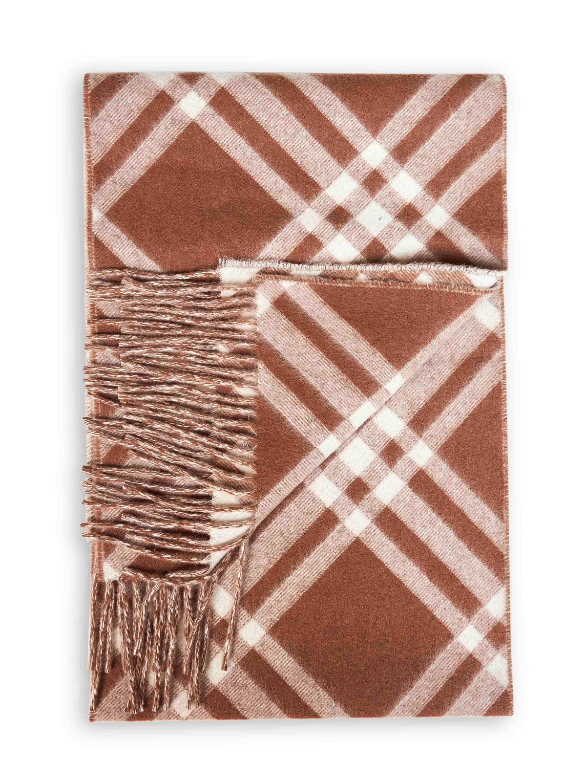 Burberry Women Brown Cashmere Check Scarf<Br/> BURBERRY