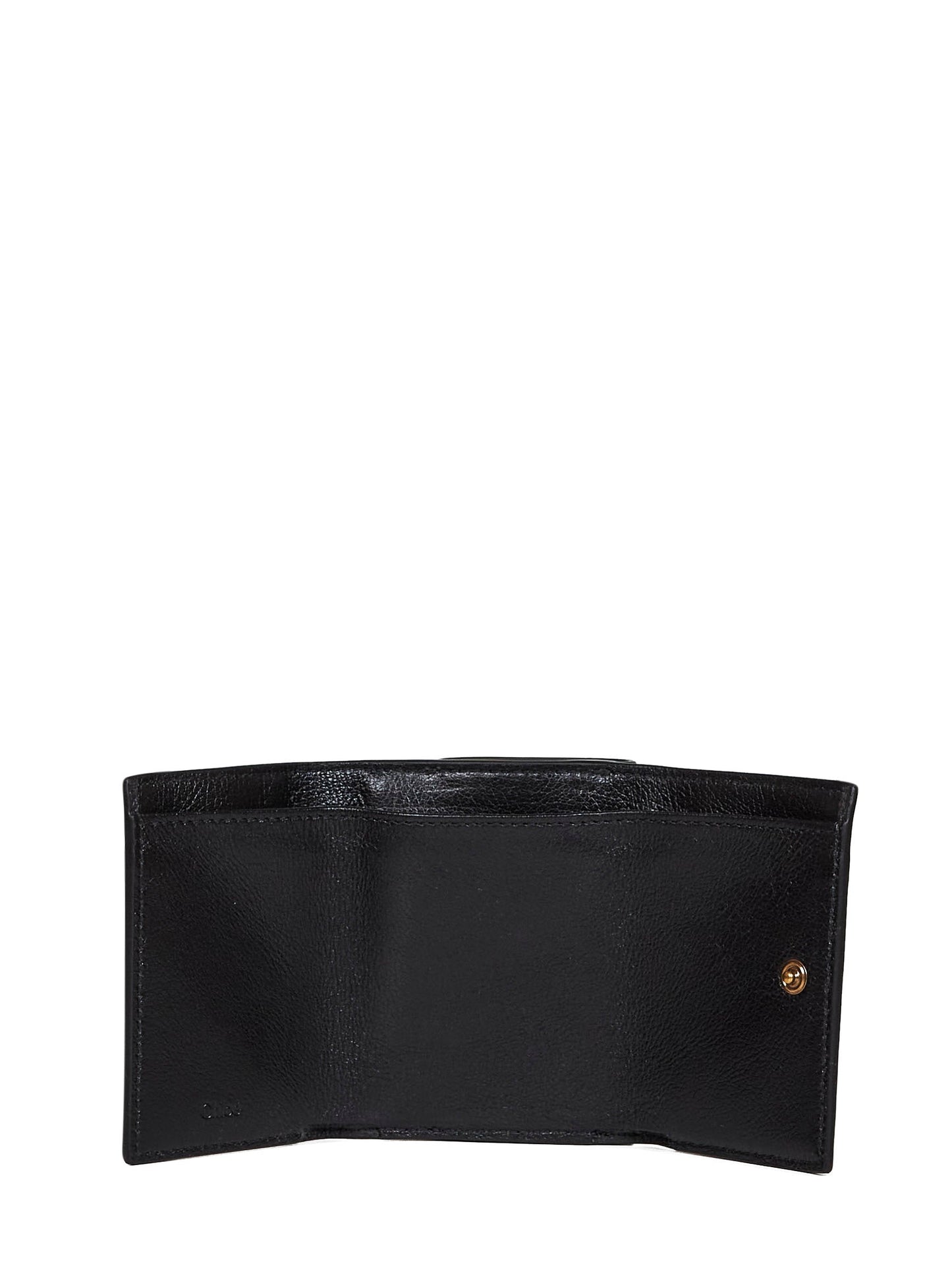 Chloé Women Black Paddington Mini Tri-Fold Wallet CHLOE