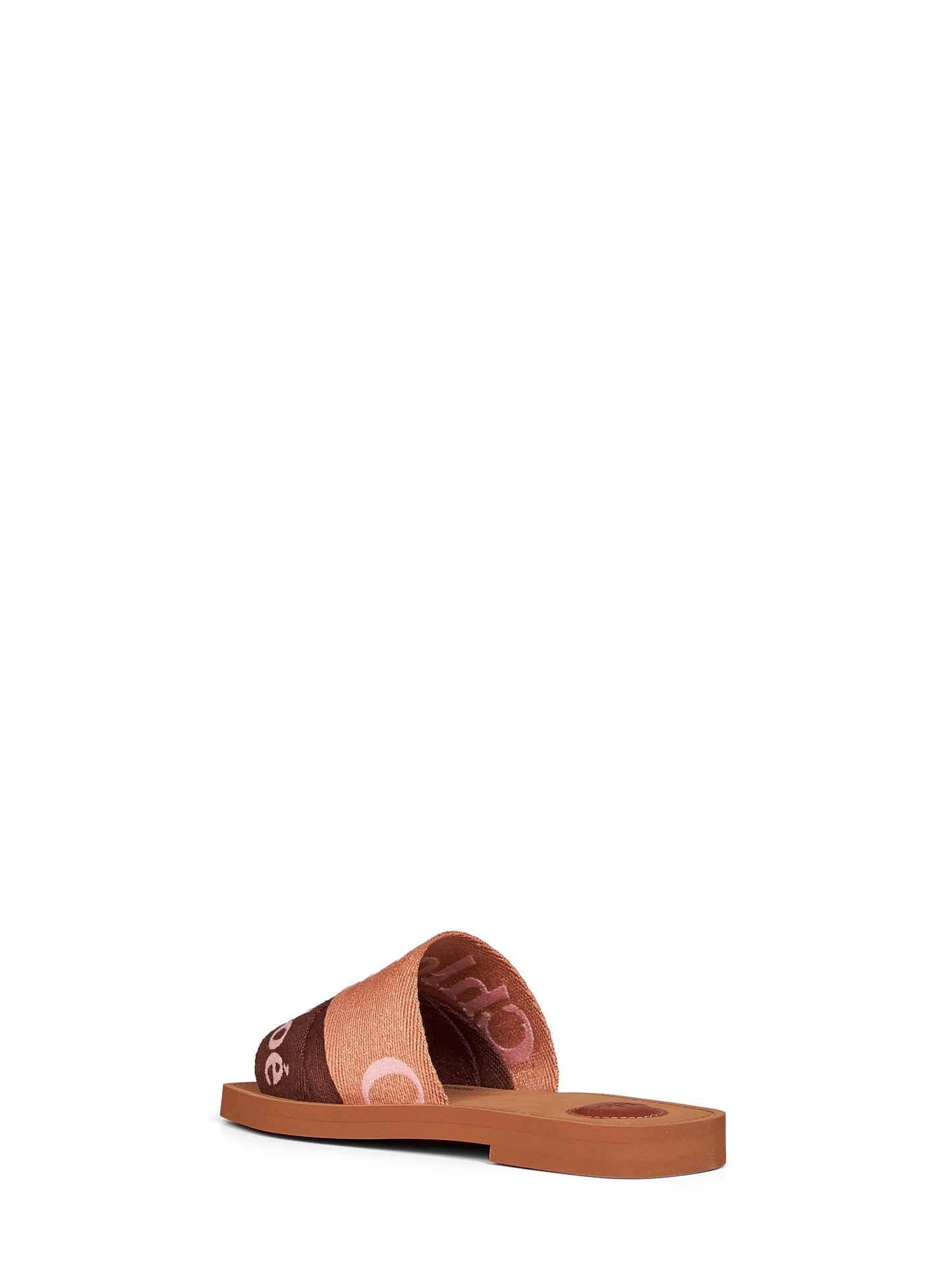 Chloé Women Coffee And Pink Woody Flat Sandals CHLOE