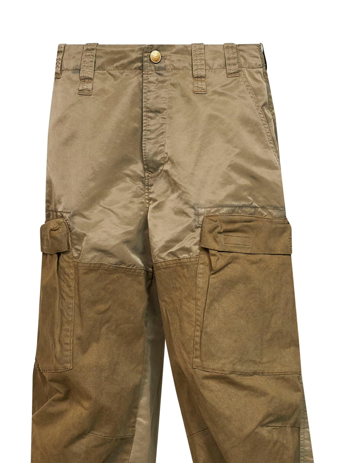 Diesel Women Khaki Stretch Cotton And Nylon P-Parker Cargo Trousers DIESEL