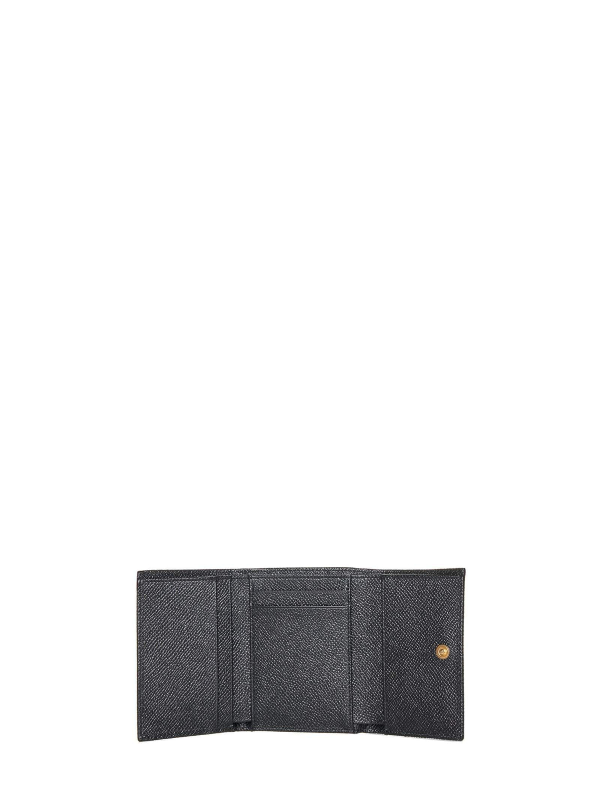 Dolce & Gabbana Women Black Dauphine Leather Wallet DOLCE & GABBANA
