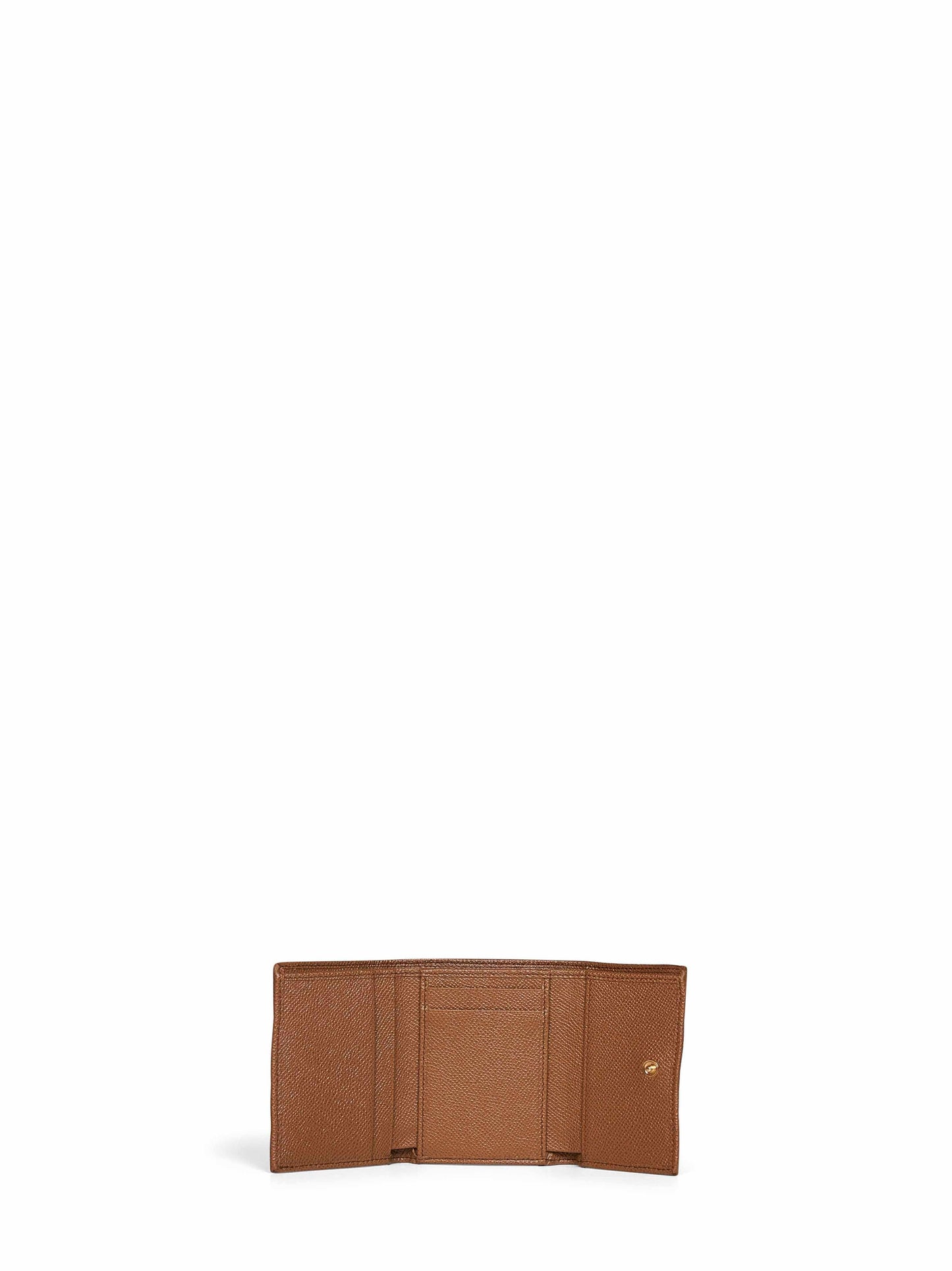 Dolce & Gabbana Women Caramel Dauphine Leather French Flap Wallet DOLCE & GABBANA