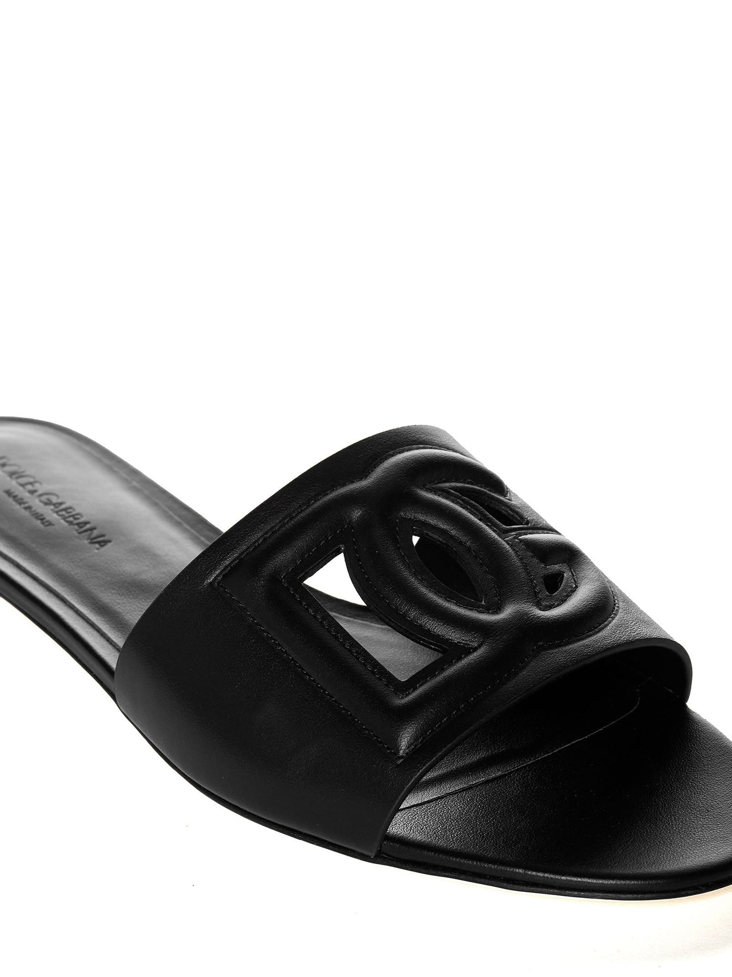 Dolce & Gabbana Women Calfskin Slides With Dg Millennials Logo DOLCE & GABBANA